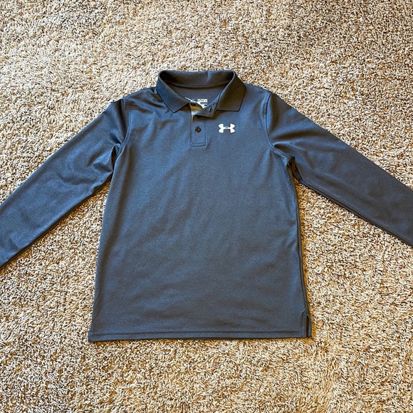 UNDER ARMOUR LONG SLEEVE BUTTON GOLF POLO XL GREY - Picture 5 of 7